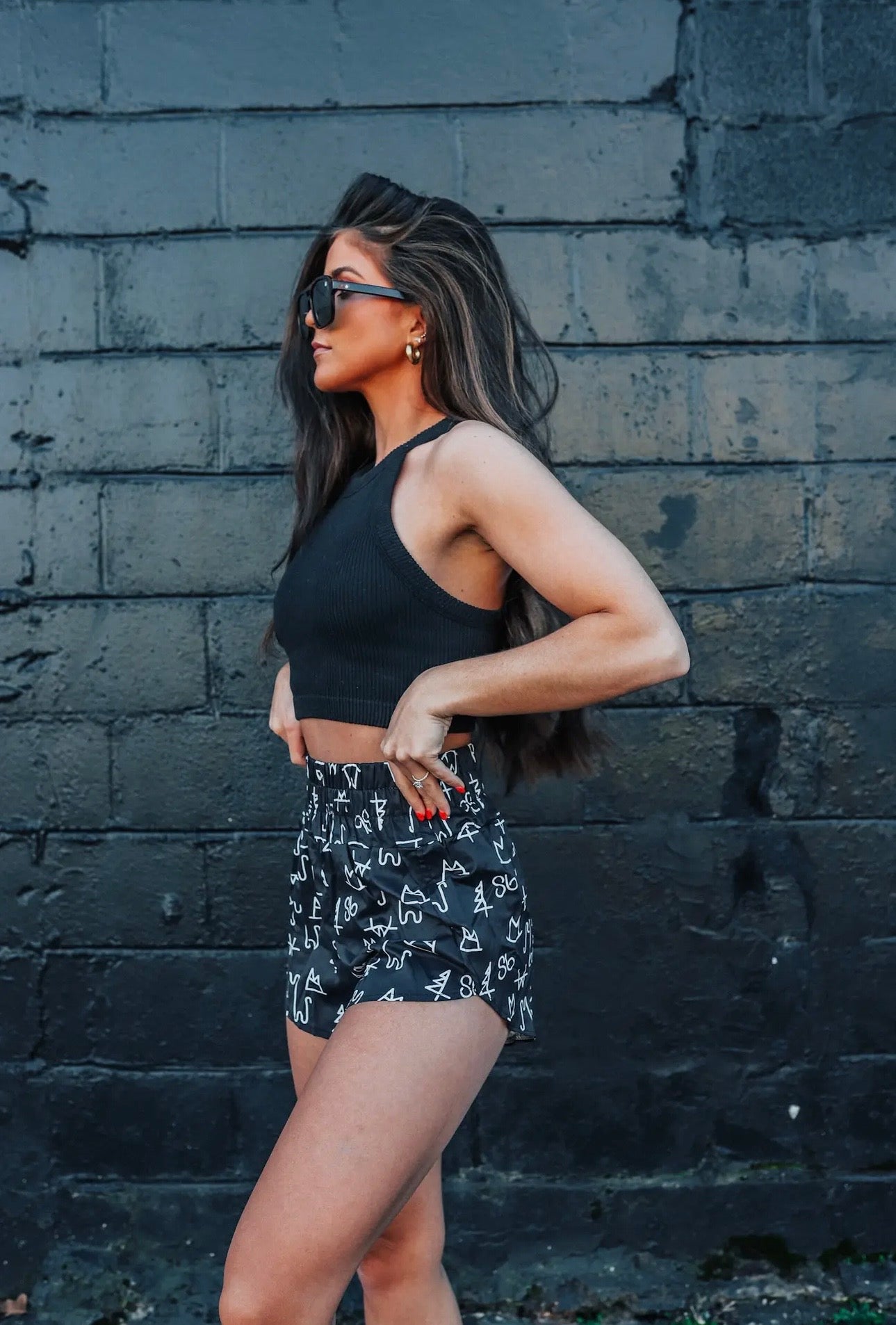 Black Brand Shorts