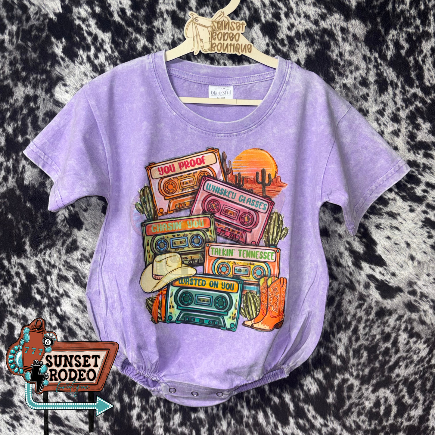 Cassette Tapes Purple Acid Wash Bubble 12/18M