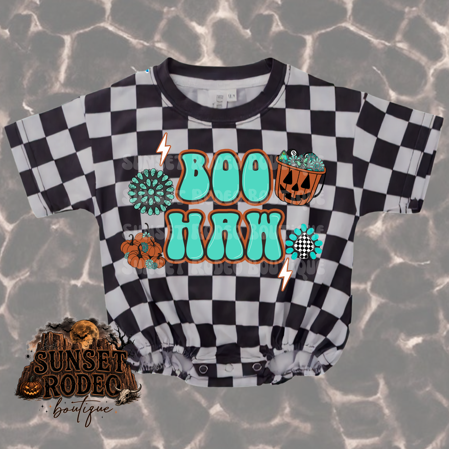 Boo Haw t-shirt bubble black and white checkered