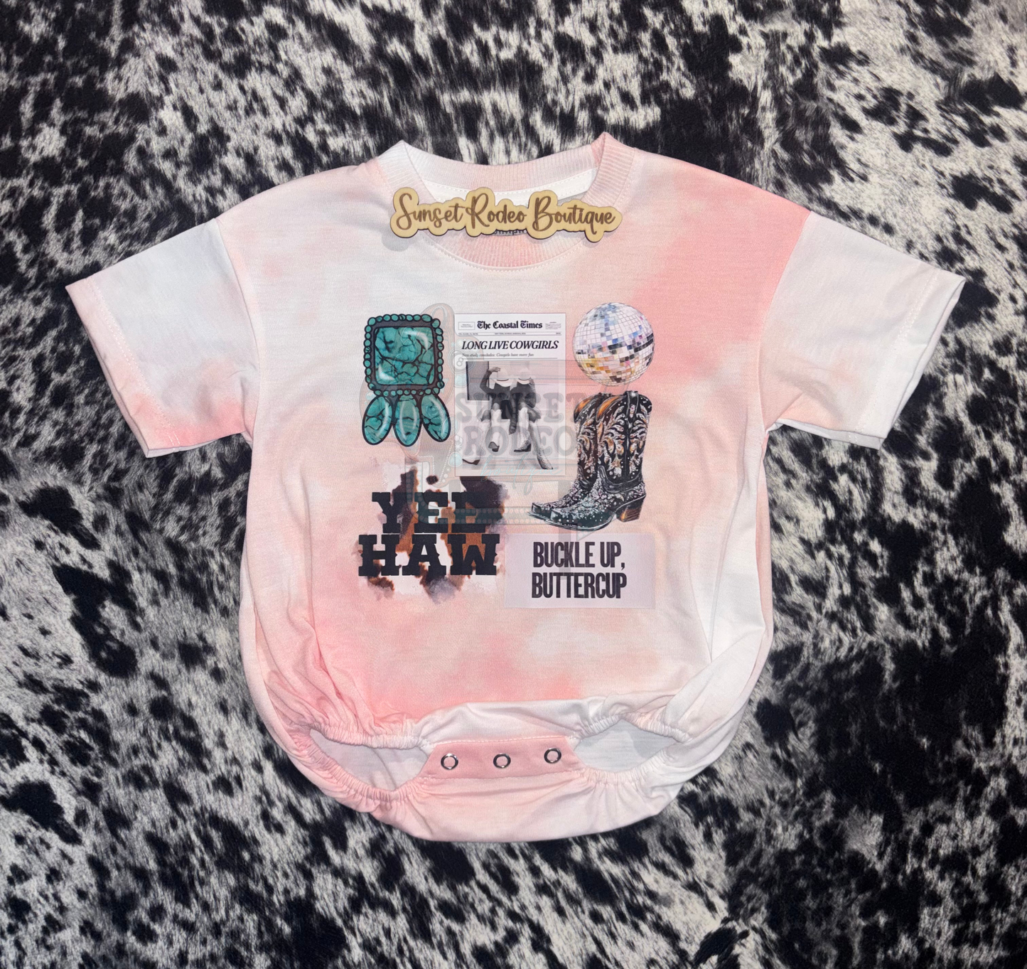 Western college tie dye rose t-shirt bubble
