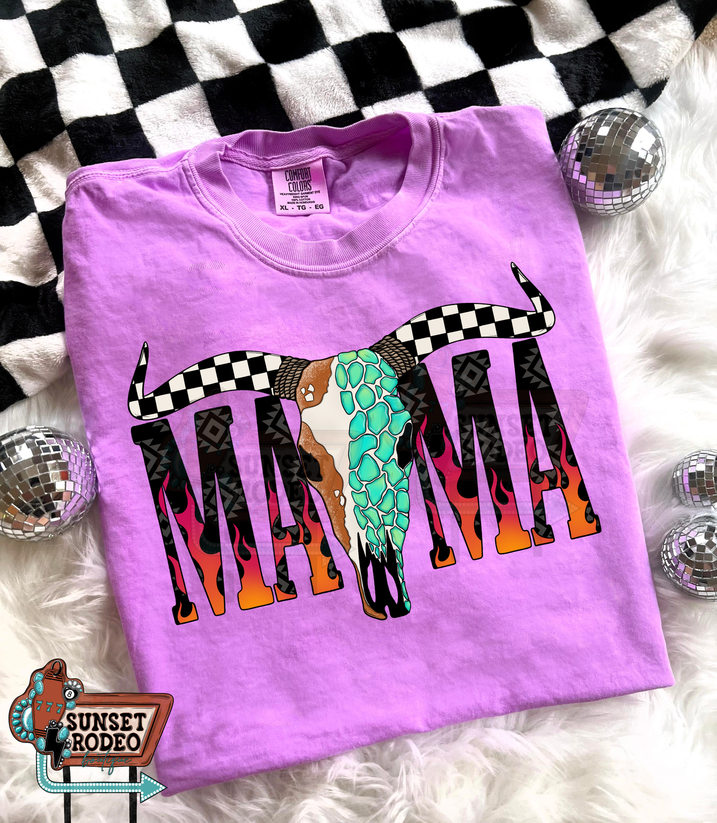 Western Mama comfort color tee purple