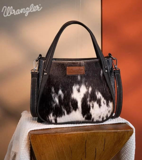Wrangler Cowhide Leather Crossbody Black