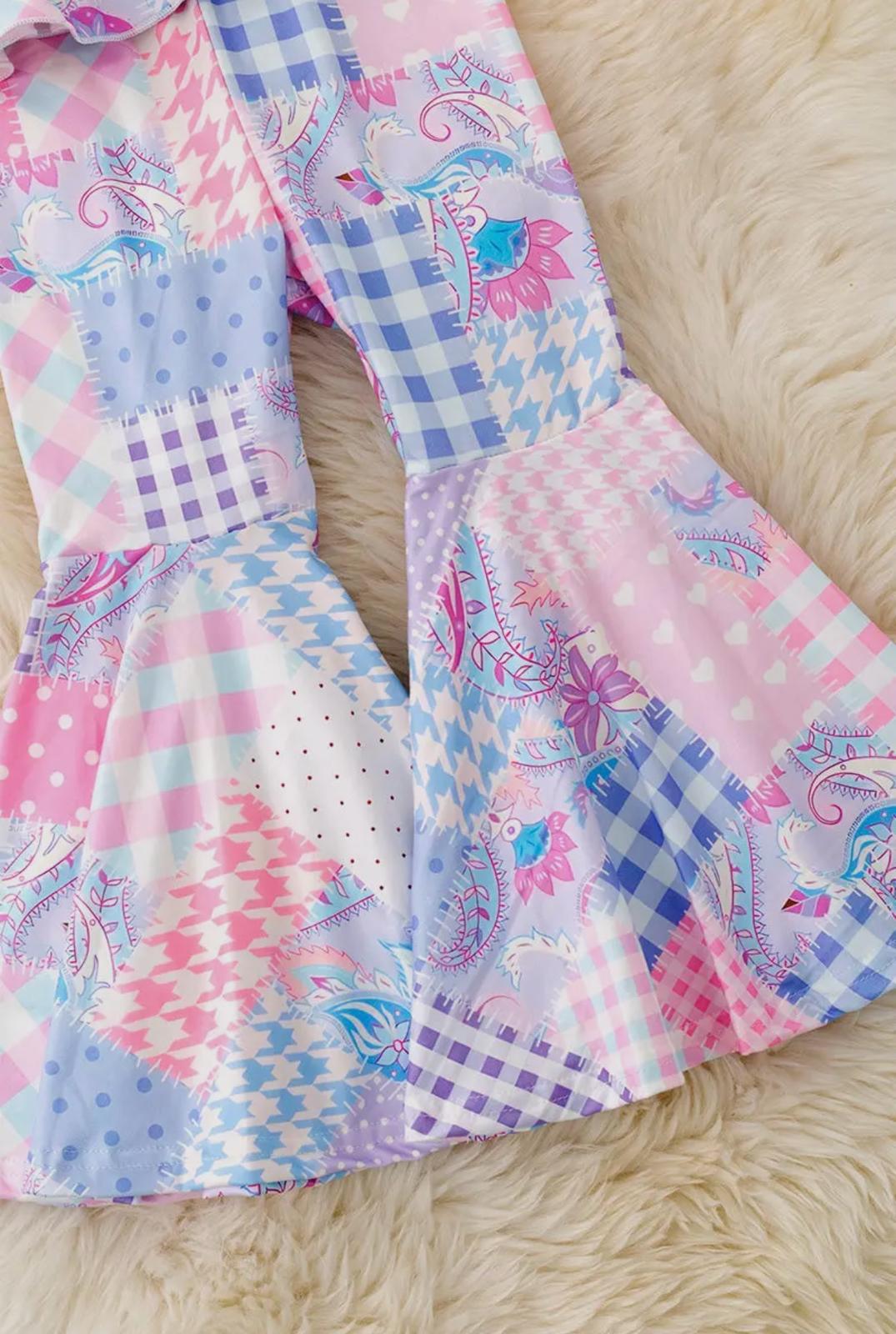 Girls Western Patchy Set