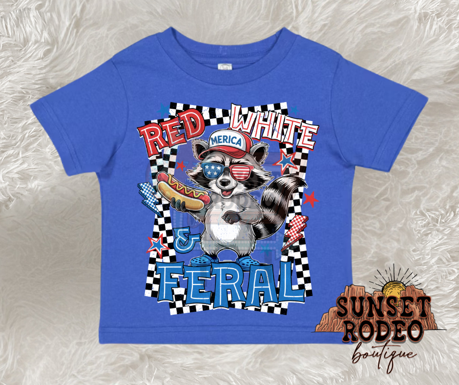 Red, White & Feral Boy T-Shirt