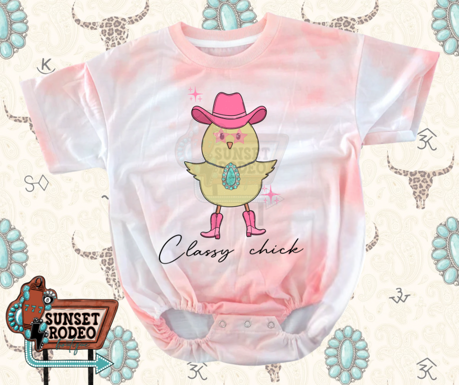Classy Chick tie dye rose t-shirt bubble
