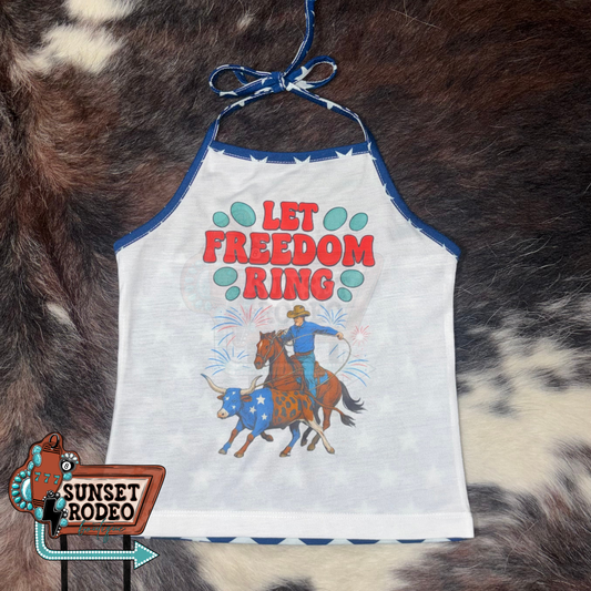 Let Freedom Ring Star Halter Top 3T