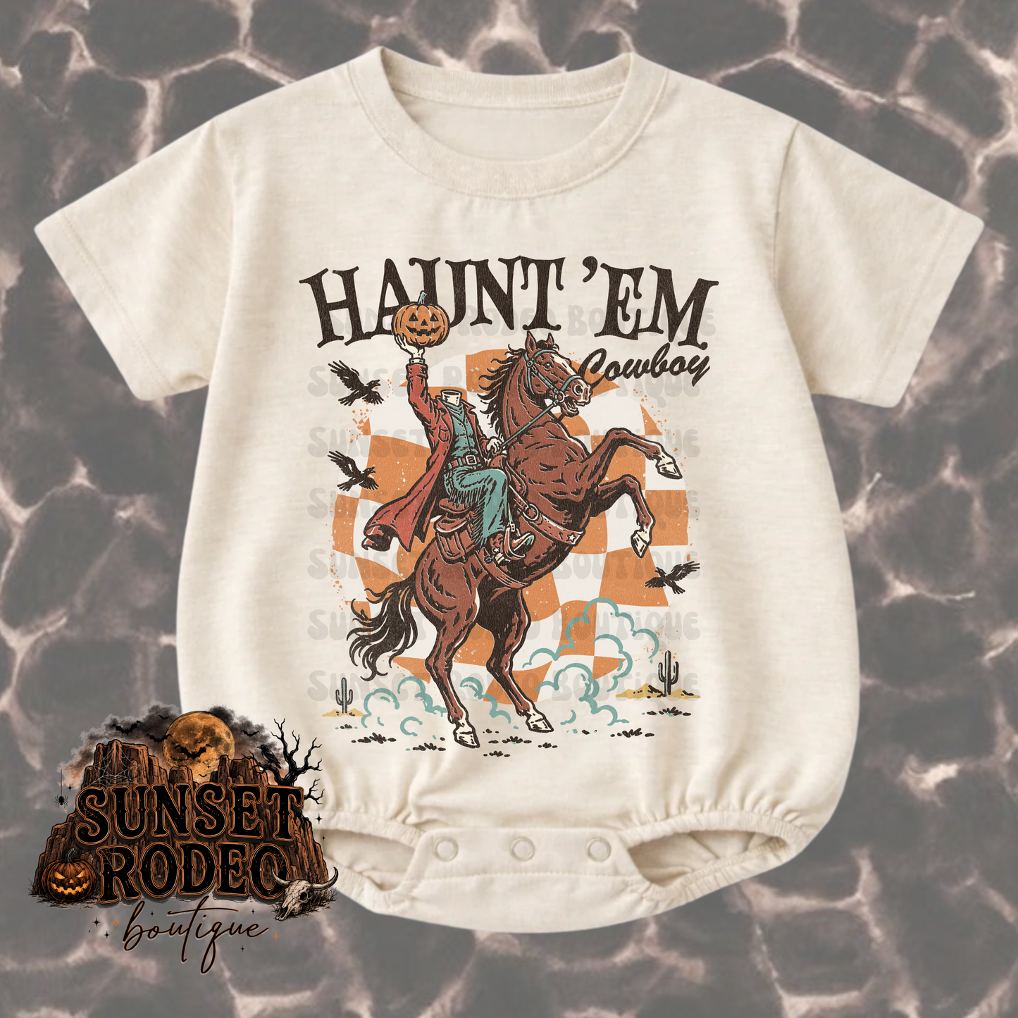 Haunt ‘Em Cowboy oatmeal t-shirt bubble