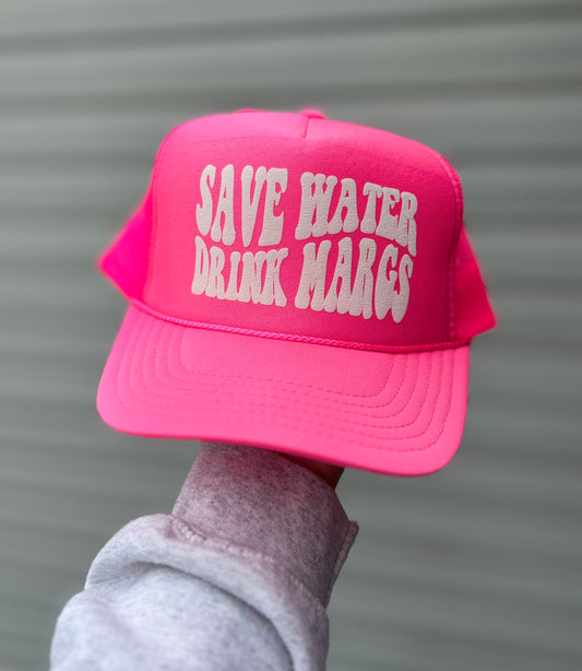 Save Water Drink Margs Cap: Pink
