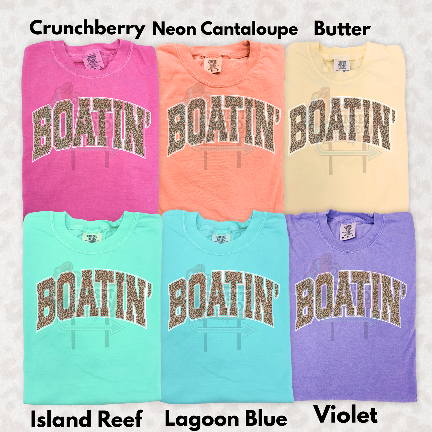 BOATIN’ comfort color tee