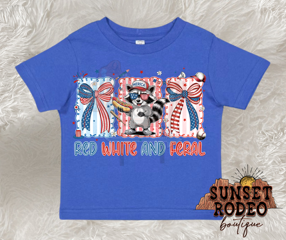 Red, White & Feral Girl T-Shirt