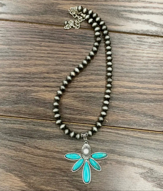 Handmade 16” Navajo Turquoise Necklace