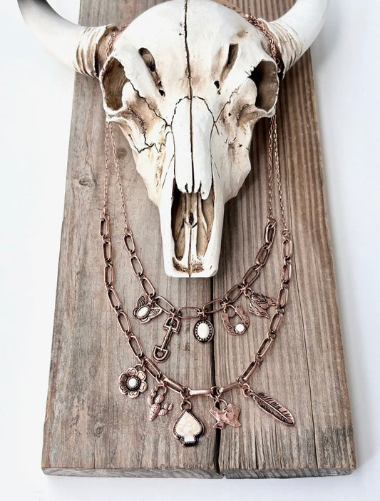2pc Western Charm Necklace Copper