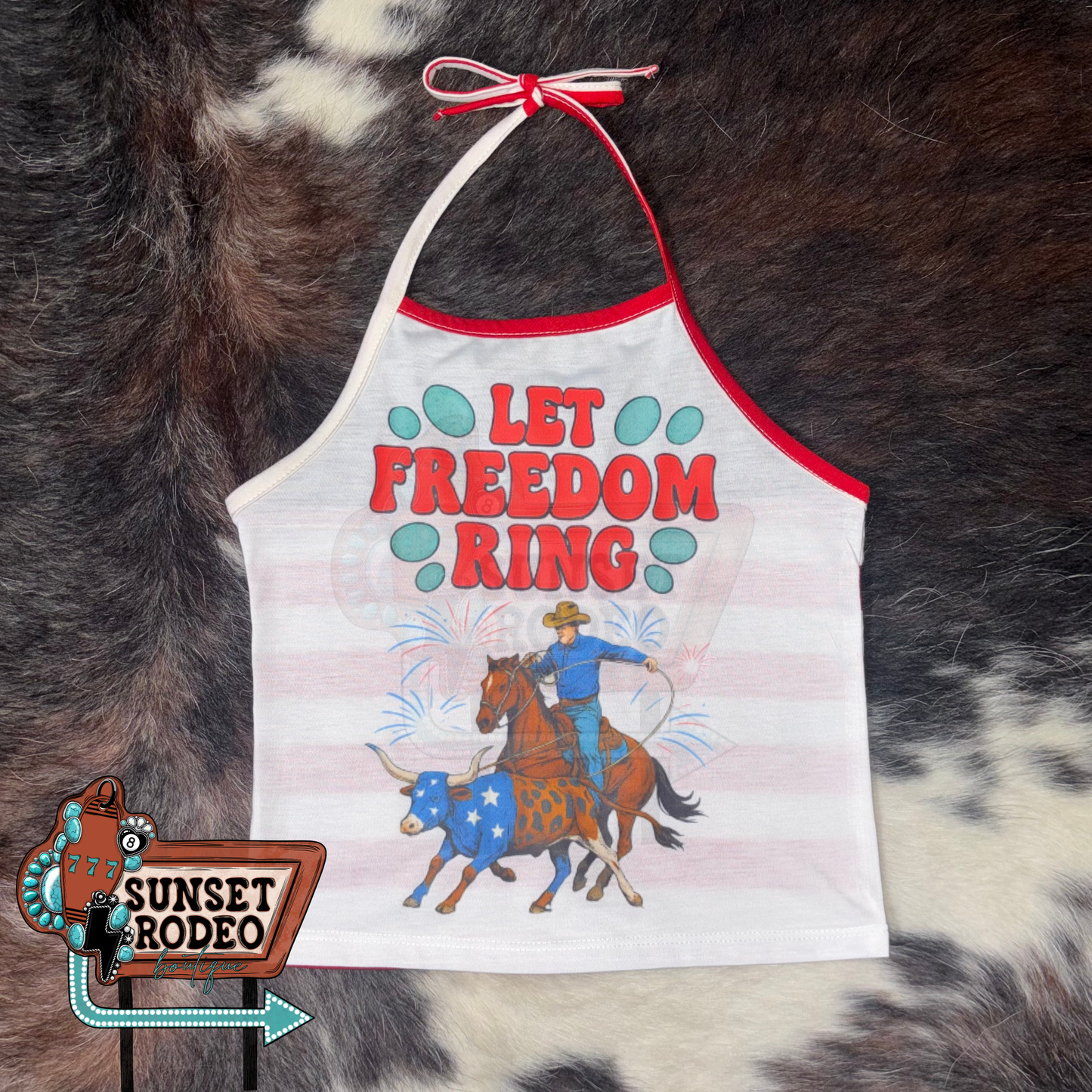Let Freedom Ring Stripes Halter Top 4T