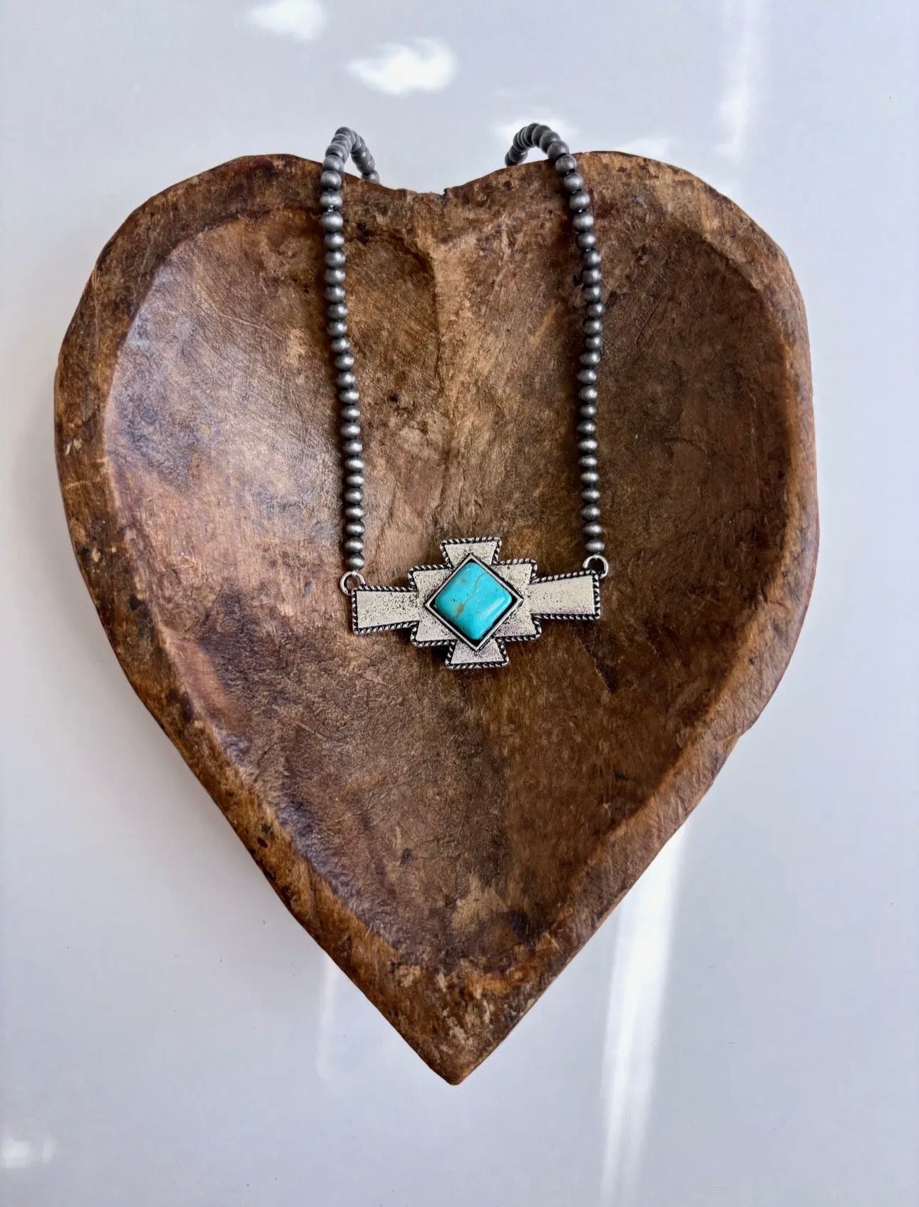 Western Aztec Stone Pendant Necklace