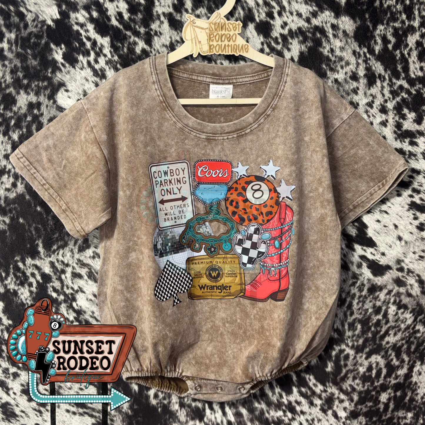 Western Collage Brown Acid Wash Bubble 18/24M