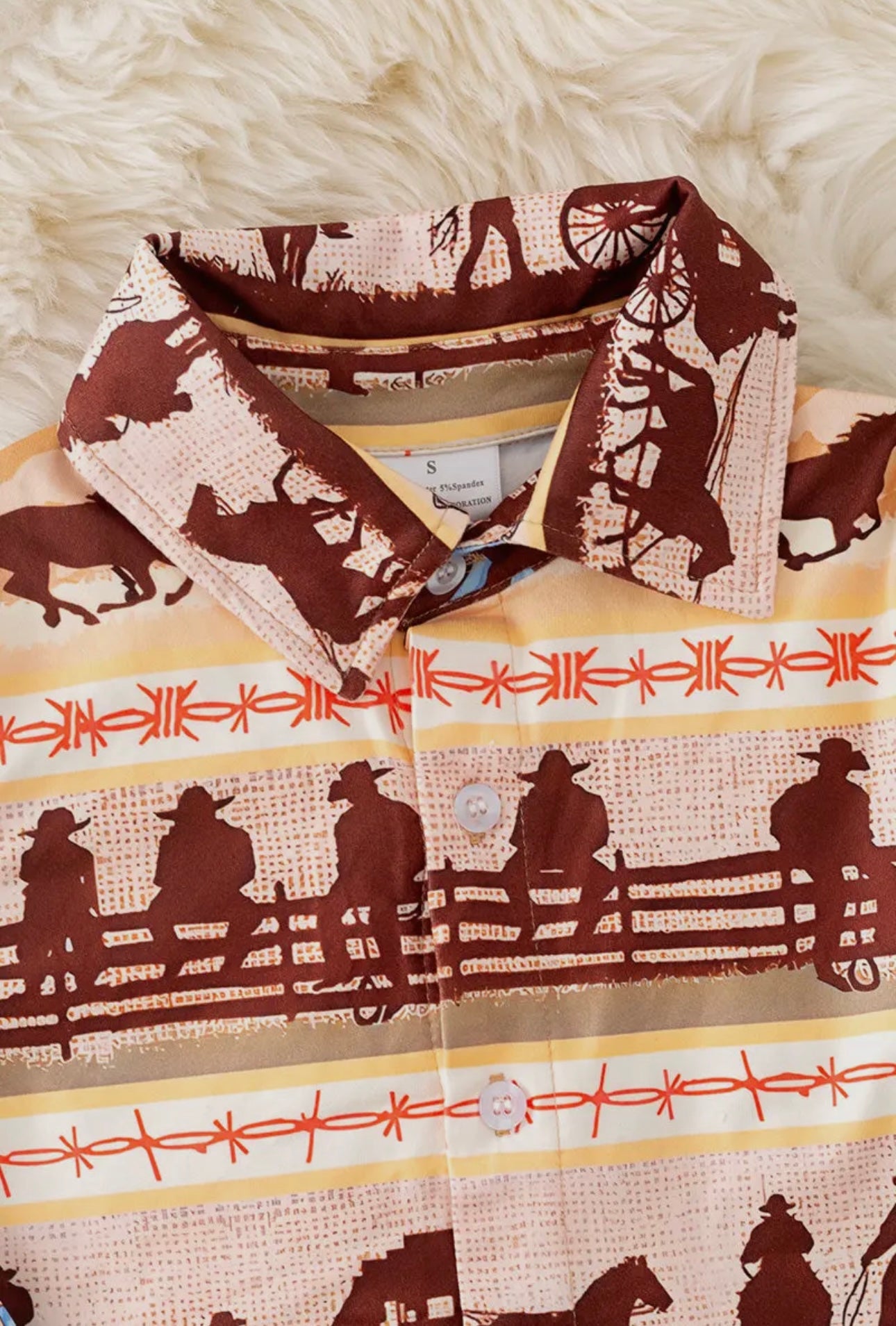 Cowboy Button Up Long Sleeve Shirt
