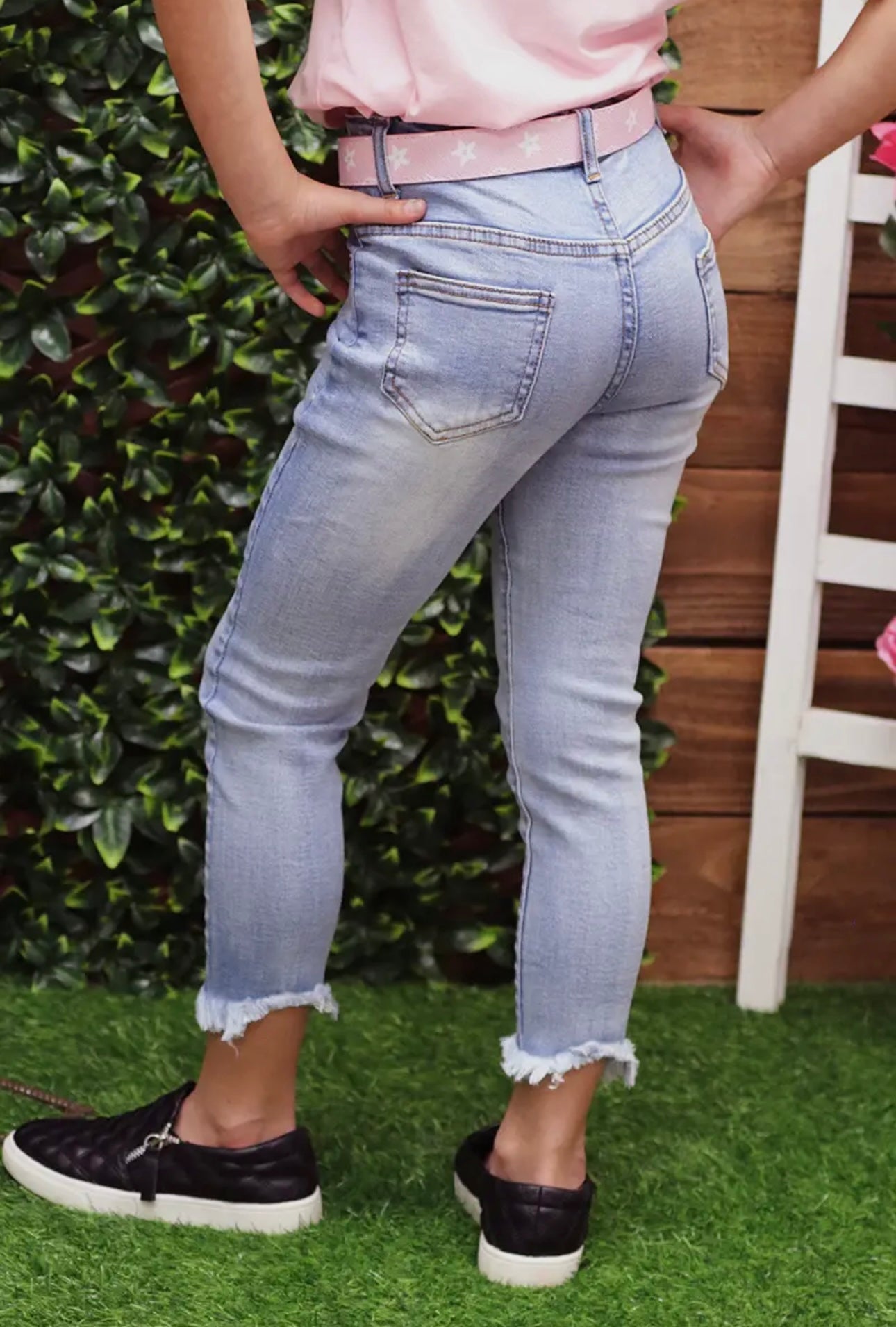 Blue Distressed Skinny Jeans Girls