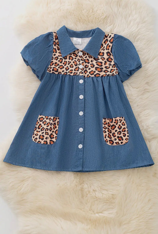 Cheetah Print Button Up Dress