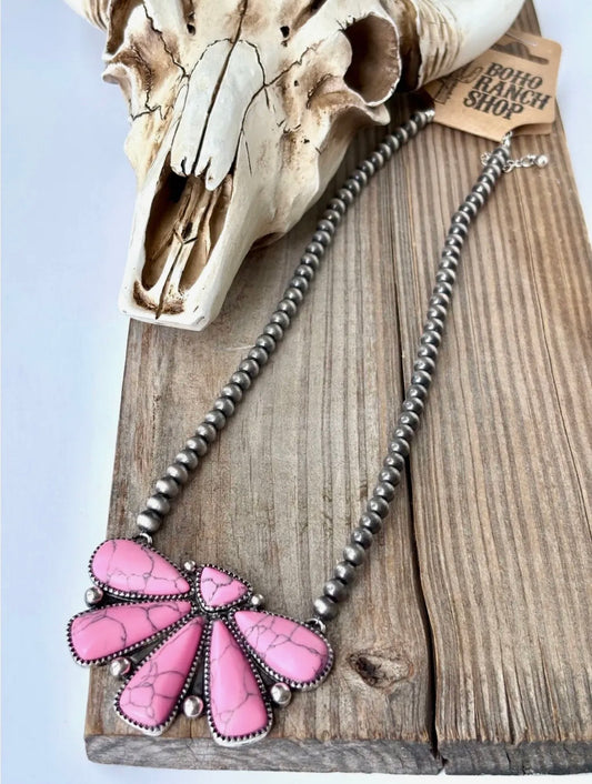 Western Squash Blossom Pendant Necklace