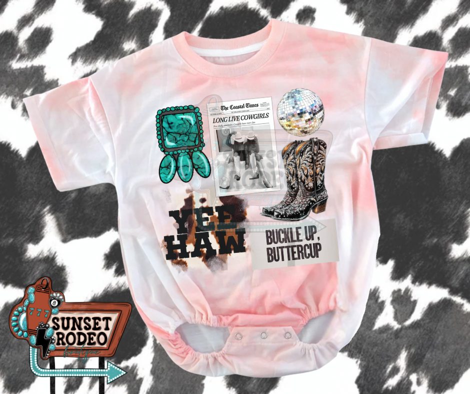 Western college tie dye rose t-shirt bubble
