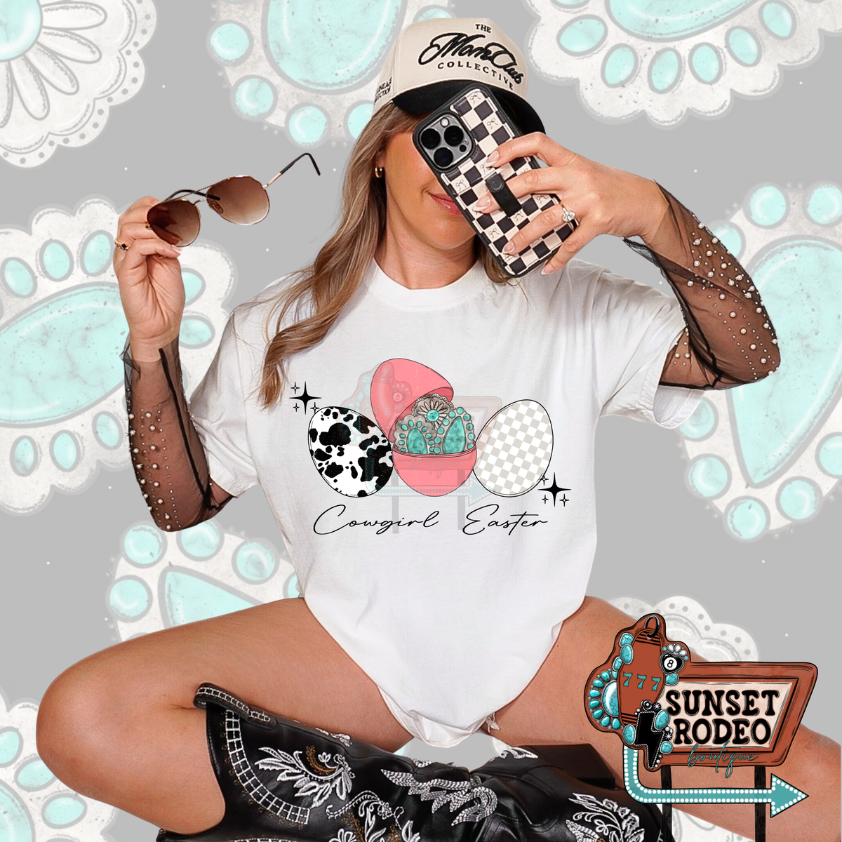 Cowgirl Easter white t-shirt