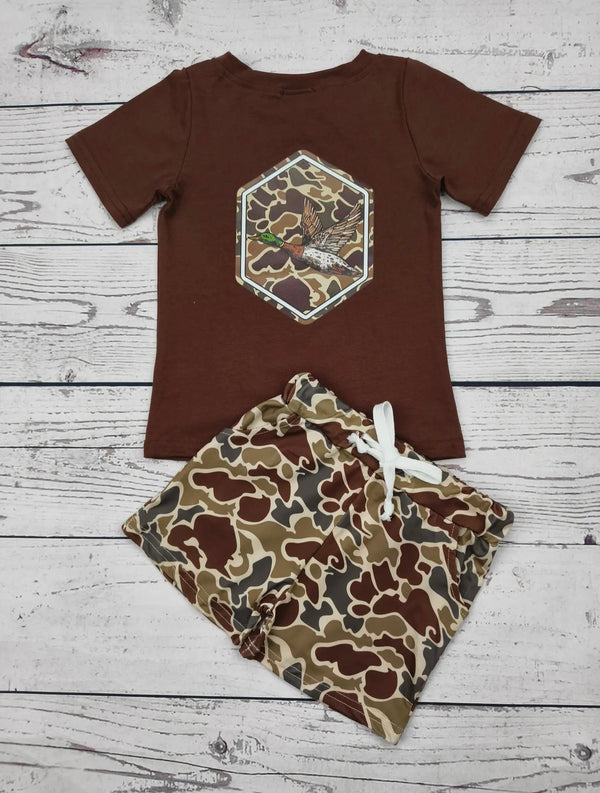 Duck Camouflage Print Boys Set