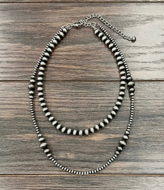 Handmade 22” 2-Strand Navajo Bead Necklace