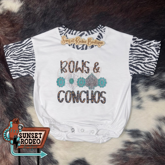 Bows & Conchos Zebra Bubble 0/3M & 12/18M