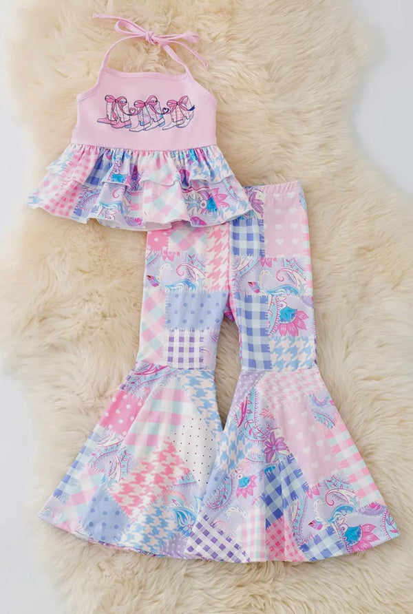 Girls Western Patchy Set